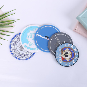 Sous-verres ronds en caoutchouc naturel en silicone, sous-verres personnalisés en PVC souple pour boissons - Product Image 6