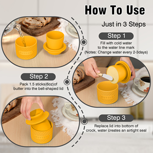 Mantequillera de Silicona con Tapa, Base de Cerámica, Contenedor de Almacenamiento para Cocina, Diseño Europeo, Juego de Cuchillos para Mantequilla, Accesorio para el Hogar - Product Image 6