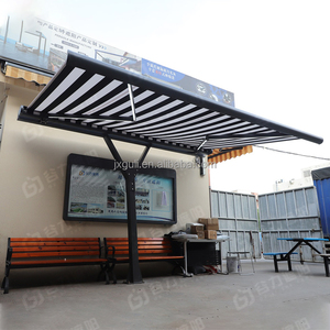 Auvent rétractable <span class=keywords><strong>électrique</strong></span> de luxe LED boîte complète autoportant pare-soleil coupe-vent aluminium épaissir Tube télécommande extérieure - Product Image 6