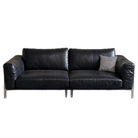 Vente directe usine – Canapé une place style français vintage Bauhaus en cuir PU ciré à la main, rembourré en éponge, pour salon, design mi-moderne