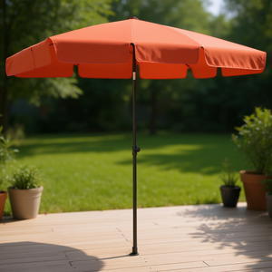 Sombrilla de Patio de Poliéster Terracota de 2.5 M, Inclinable, Apertura Manual, Protección Solar para Exteriores, Diseño Contemporáneo - Product Image 2