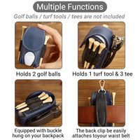 Gepersonaliseerde Lederen Golfbal Tas T-Shirt Houder Aangepaste Naam Golftas Met Riem Clip Grote Golf Geschenken Voor Mannen Vrouwen Golfers