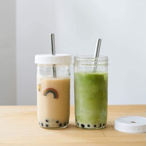 Taza de té Boba de vidrio reutilizable, respetuosa con el medio ambiente, con pajita de acero inoxidable de ONG Cha Chatime <span class=keywords><strong>CoCo</strong></span>, 500ml, 700ml y 650ml - Product Image 2