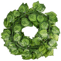 Feuilles de Pothos artificielles, fausses fleurs, guirlandes murales, fleurs en plastique, feuilles de patate douce, feuilles de bégonia, feuilles de vigne, 2,4 m