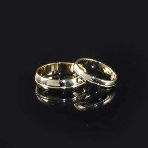 Modern Simple Plain Couple <strong>Ring</strong> Gold Plated 925 Sterling Silver Engraved Single Groove Line Matching Forever <strong>Love</strong> Couple <strong>Rings</strong> - Product Image 1