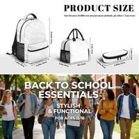 Ensemble de sacs d'école personnalisés à motifs polynésiens pour étudiants, comprenant une trousse et un sac à lunch, impression à la demande, facile à transporter