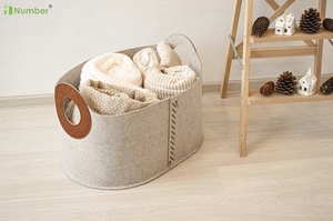 New Upgrade <strong>Large</strong> <strong>Basket</strong> for Firewood Blanket Magazines Strong <strong>Log</strong> <strong>Basket</strong> Fireplace Accessories Felt Bin for Living Room Mudroom - Product Image 3