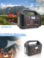 Générateur solaire portable 150W 144Wh avec contrôleur MPPT 110V 220V, batterie au lithium-acide, lampe de poche et démarreur de secours pour le camping