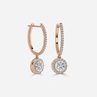 Boucles d'oreilles en or blanc 14 carats avec diamant de laboratoire personnalisé