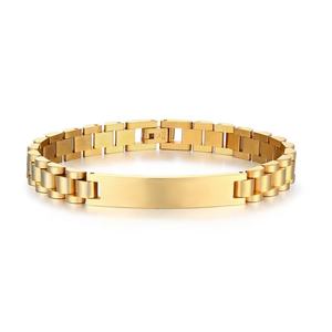Hypoallergenic Non Tarnish Wholesale Custom Stainless Steel 18K Gold Plated Blank Bracelets <b>for</b> Women/<b>Men</b> - Product Image 2