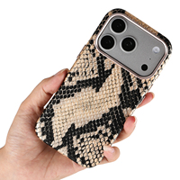 Étui en cuir PU effet serpent avec cadre de caméra électroplaqué, protection intégrale antichoc, haute qualité, logo personnalisable, housse de protection multi-usages