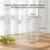 Abat-jour en verre cylindrique craquelé à haute transmission, à deux extrémités ouvertes, pour l'assemblage d'éclairage