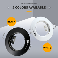 Plafonnier LED encastré rond en métal, support MR16 MR11, luminaires, supports de lampe LED GU10, spot LED, downlight, cadre