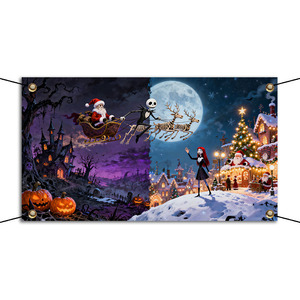 Tùy chỉnh Halloween và giáng sinh biểu ngữ, sinh nhật nền vải thiết kế, logo, cờ in ấn, khuyến mãi và tiếp thị - Product Image 1