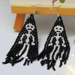 ต่างหูกะโหลกศีรษะฮาโลวีนจำนวนมาก,พลอยเทียมพู่ต่างหูโบฮีเมียน - Product Image 5