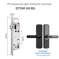 Serrure de porte intelligente à levier biométrique TTLock avec empreinte digitale, application Tuya, mot de passe, clavier tactile, RFID, serrure numérique intelligente avec mortaise 5050/4585