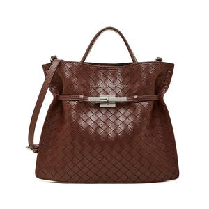 2026新款时尚大容量手提包定制威文皮革磨砂单肩包女式编织包托特包豪华包 - Product Image 1
