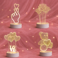 Lampe Ours Moderne à Motif Personnalisé, Illusion 3D, PVC Écologique, Lampe de Table USB, LED Blanc Chaud, Veilleuse pour Enfants pour Chambres à Coucher