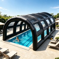 Tente publicitaire gonflable en tissu Oxford de 10 à 12 pieds avec fenêtres transparentes pour événements en plein air, promotion de la marque