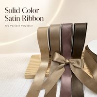 Ruban en satin polyester brillant de couleur unie en rouleau pour la décoration de mariage, l'emballage de cadeaux, les nœuds pour cheveux et les arrangements floraux