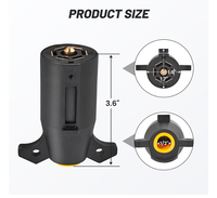 USA 7-Poliger Anhängerstecker RV-Stil 7-Wege Flachstecker aus Kupfer Rostfrei Zuverlässiger Adapter