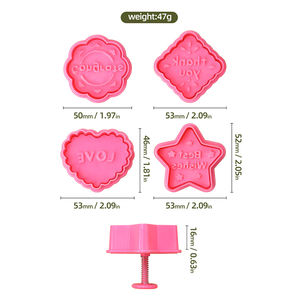 4 moules à biscuits en plastique 3D stéréo, écologiques, à pression manuelle, pour la cuisson, compatibles lave-vaisselle et micro-ondes - Product Image 6