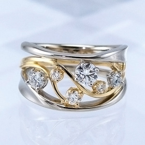 Anello con Pietra Irregolare Bicolore per Donne, Gioiello Classico Scintillante alla Moda, Vendita all'Ingrosso - Product Image 1