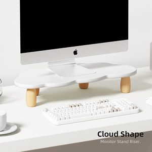 Support de moniteur en forme de nuage, blanc, 42x21x8cm, organisateur de bureau pour écran d'ordinateur - Product Image 1