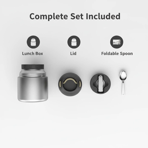 Boîte à <span class=keywords><strong>lunch</strong></span> en acier inoxydable 18/8 à double paroi étanche avec logo personnalisé pour garder les aliments au chaud 8 heures - Product Image 4
