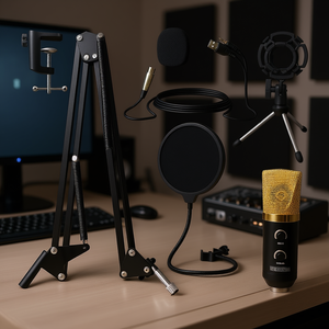 Kit de Micrófono Condensador Cardioide XLR con Soporte de Brazo, Filtro Antipop, Trípode, Equipo para Streaming, Gaming y Podcasting - Product Image 2