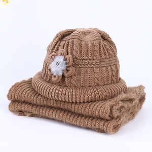 Knitted <b>Hat</b> For Women Autumn Winter <b>Warm</b> Windproof Fleece Lined 56-58Cm Acrylic Blend Plush Style - Product Image 4