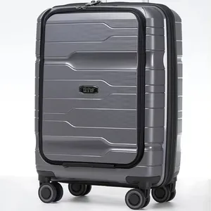 Groothandel Nieuw Ontwerp 20 Inch Carry On Pp Multifunctionele Koffer Hut Harde Spinner Voor Reizen