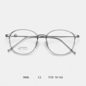 Monture de lunettes ronde Danyang TR90 M9886 pour femmes avec myopie, titane IP, taille moyenne - Product Image 3