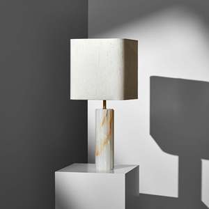 Marble <b>Table</b> <b>Lamp</b> With Led Light Source E27 Bulb <b>Base</b> For Hotel Bedroom Living Room Decorative Use - Product Image 1