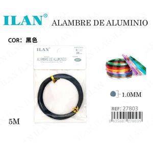 Filo di alluminio Iln 1,0 mm 5 m nero per artigianato e creazione di gioielli - Product Image 3