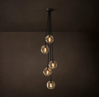 Lustre moderne personnalisé créatif pour escalier, luminaires suspendus en cascade de verre transparent pour hall d'hôtel, lampe suspendue pour la maison