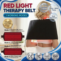 Cinturón de Terapia de Luz Roja Infrarroja con 300 LED Certificado por ISO, Almohadilla Extra Grande para Uso en Cintura, Hombro y Pierna