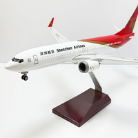 Cadeaux et articles d'artisanat populaires : Modèle d'avion B737 de Shenzhen Airlines en résine de 37 cm avec lumières LED et engrenages
