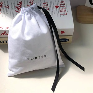 Sac en coton mousseline personnalisé avec logo imprimé, écologique et naturel, pour ranger des chaussures, des parfums, des cadeaux, sachet en coton - Product Image 5