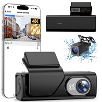 Caméra de tableau de bord 4K pour voiture avec enregistrement grand angle, WiFi, GPS, vision nocturne, DVR, boîte noire