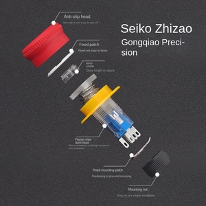 ปุ่มหยุดฉุกเฉินแบบหมุนเรืองแสงวงแหวนสีแดง สวิตช์ 220V สแตนเลสแบบมีสายพร้อมไฟ LED 5A IP65 อายุการใช้งาน 50000 รอบ - Product Image 3