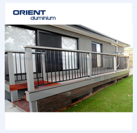 Rampe en aluminium USA CA, revêtement en poudre noire, main courante d'escalier en aluminium, systèmes de rampes en aluminium certifiés CE
