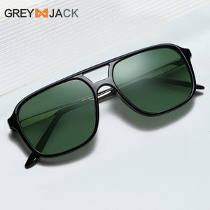 แว่นกันแดดโพลาไรซ์สำหรับผู้ชายเกรย์แจ็คกรอบโลหะ TR สีดำ เลนส์ TAC ป้องกันรังสียูวี 400 ประเภท 3 แว่นกันแดด - Product Image 1