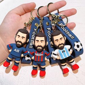 <span class=keywords><strong>Porte</strong></span>-clés en PVC 3D pour figurine de football, personnage de Messi, sac de voiture en caoutchouc avec pendentif, cadeau sportif - Product Image 5