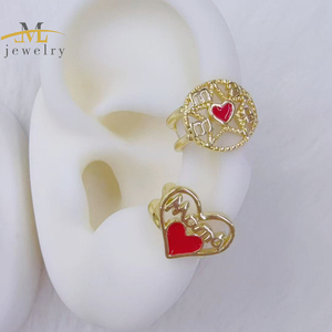 <span class=keywords><strong>Orecchini</strong></span> a Clip JML Placcati Oro 14k per Donne, Cuore Rosso, Pepita d'Oro, Fiore Trendy per la <span class=keywords><strong>Festa</strong></span> <span class=keywords><strong>della</strong></span> <span class=keywords><strong>Mamma</strong></span> - Product Image 4