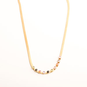 Collar con colgante de circón de estilo Vintage a la moda, collar de joyería impermeable antioxidante con cuentas de acero inoxidable - Product Image 5