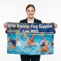Drapeaux personnalisés en gros pour l'ouverture de magasins, avec logo d'entreprise, en polyester tricoté, impression simple ou double face, résistants aux UV