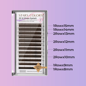 Starscolors Brown YY 3D 4D 5D 6DW Shape W Eyelashes Pestaas <span class=keywords><strong>Cils</strong></span> Premade Lashes Fans W Weave Clover Matte Lash Extension Trays - Product Image 4