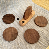 Sous-verres en bois avec support magnétique sous-verre en bois en forme d'escargot ensemble de 5 pour café thé décor à la maison salle à manger cadeau de pendaison de crémaillère
