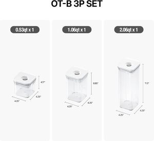 Clear Rectangular <b>Plastic</b> Food Storage <b>Containers</b> with <b>Lids</b> Airtight Design for Kitchen Use 1-3L Capacity Minimalist Style - Product Image 2